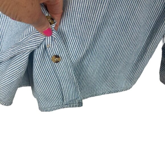 Casey & Max Christmas Shirt Blouse Womens Large Embroidered Christmas Trees VTG - Picture 7 of 10